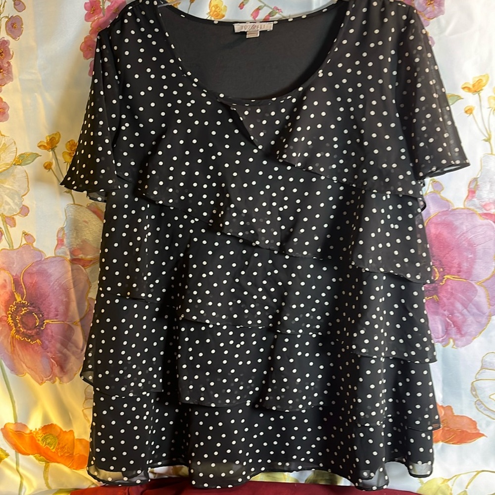 Roz and Ali polka dot top.